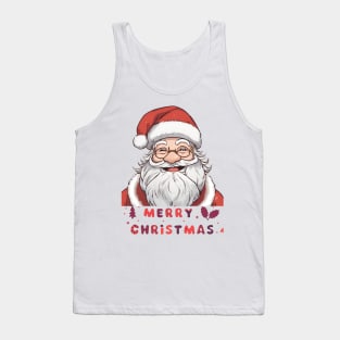 Smiling Santa Claus Merry Christmas Tank Top